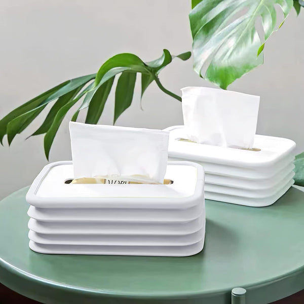 Simple Silicone Tissue Holder  Cube/Cylinder Tissue Box for Bathroom, Office