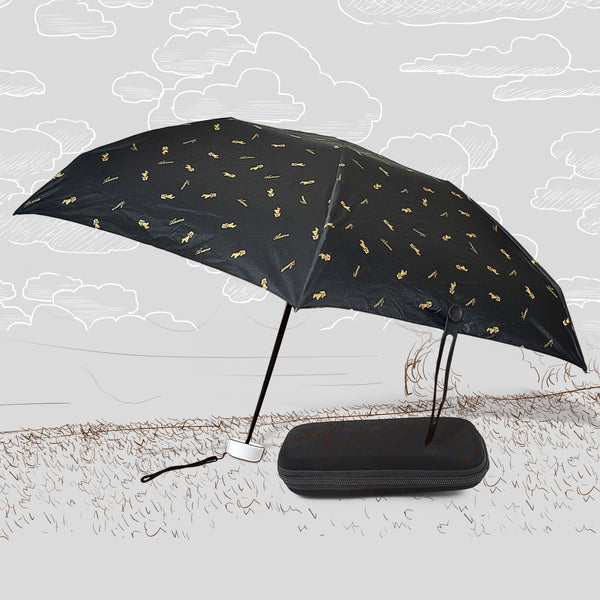 3-Fold Cute Umbrella  Sun & Rain Protection, UV Shield (1 Pc / With Zip Case)