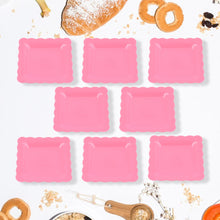 Square Plastic Dinner Plate Snacks Breakfast Serving Trays Home School  8 Pc Set