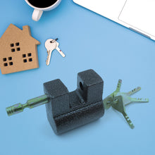 Iron lock, Brass Core and Thickened Spray Black Iron Door Lock With 5 pc Keys (63 mm )