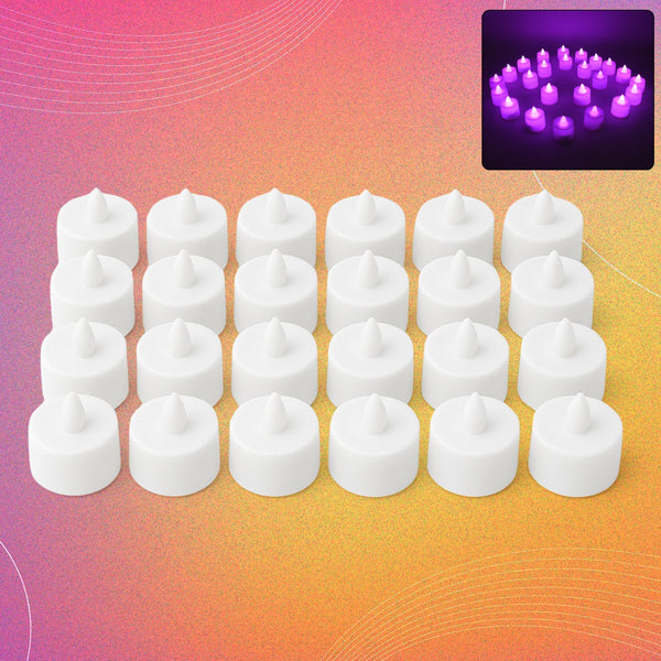 Flameless LED Tealights, Smokeless Plastic Decorative Candles (Pack Of 24)