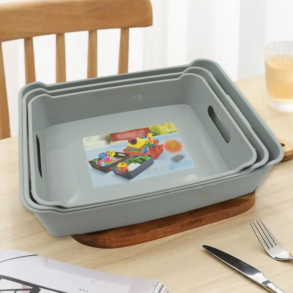 Multipurpose Organising & Storage Plastic Tray Set of 3
