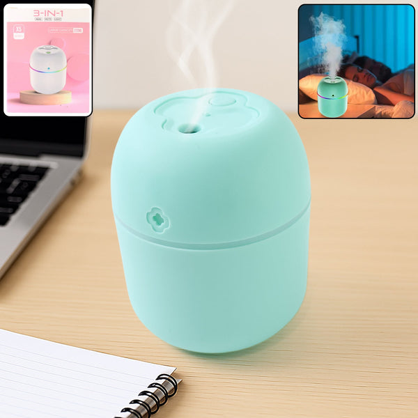 Portable Mini USB Humidifier with Light  Cool Mist & Essential Oil Diffuser (250ML)
