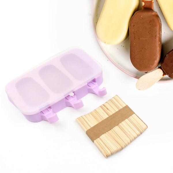 Silicone Sicle Molds  DIY Ice Pops with Lids & 50 Sticks