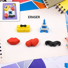 Fancy Colorful Eraser Set for Kids Parties & School (1 Set, Mixed Design)