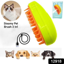3-in-1 Cat Steamy Brush  Self-Cleaning Pet Grooming & Hair Removal Comb