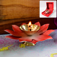 Lotus Shaped Brass Oil Diya (1 Pc)