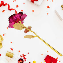 Artificial Gold Rose Flower With Gift Box (1 Pc)