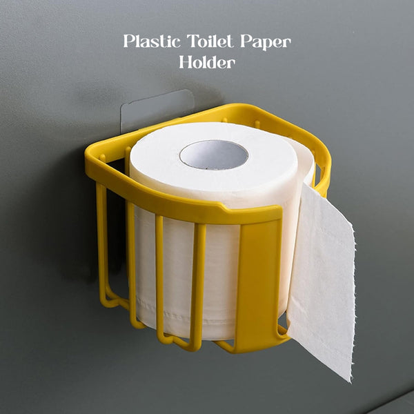 Toilet Paper Holder Bathroom, Tissue Roll Wall Mounted Plastic (14 x 13.5 x 11 Cm)