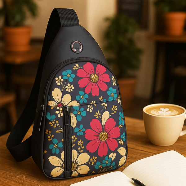 Waterproof Waist Bag  Shoulder Crossbody Bag with USB Charging Slot