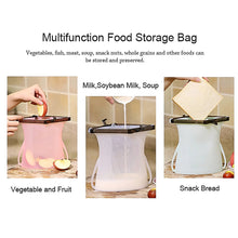 Silicone Food Bag  Leakproof, Flat Bottom, BPA-Free, Microwave & Dishwasher Safe