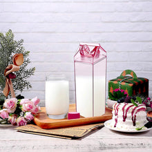 Plastic Milk Carton Colorful Clear Water Bottle, 17 Oz Portable Milk Box