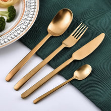 Unique Golden Egg Storage Modern Tableware Steak Knives Fork Flatware Set (24Pcs Set)