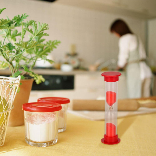 Plastic Hourglass Sand Timer Set  3-Min Sand Clock for Kitchen, Office & Kids (5 Pc)