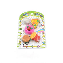 3D Food-Shaped Colorful Eraser Set  Cute Novelty Mini Erasers for Kids (5 Pc Set)