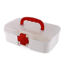 3-Compartment First Aid Box  Portable Medicine Storage with Tray & Clear Lid