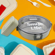 Miracle Stainless Steel Round Lunch Box, with Small Plastic Box (450 ML + 250 ML Approx)