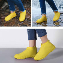 Yellow Non-Slip Silicone Rain Shoe Cover  Waterproof Foldable Anti-Skid (1 Pair)