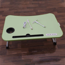 Foldable Study Table Lap Desk | Portable Bed Laptop Stand with USB Fan, Light & Cup Holder (1 Pc, Mix Color)