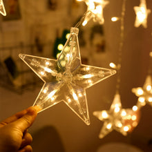 12 Stars LED Curtain String Lights with 8 Flashing Modes (Warm White / With Box)