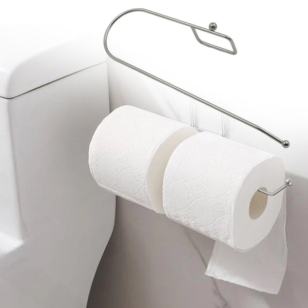 Stainless Steel Drill Free Self-Adhesive Paper Roll Holder for Kitchen Bathroom Toilet (Pack of 1)