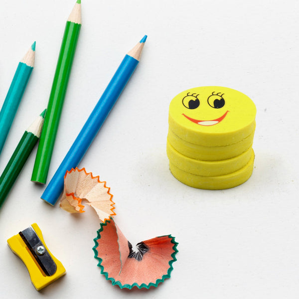 Cute Smile Emoji Eraser Set  Perfect for Kids (4pc Set)