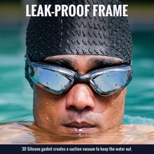 Knx Professional Anti-Fog UV Protection Swimming Goggles Mirrored Lenses and Earplugs