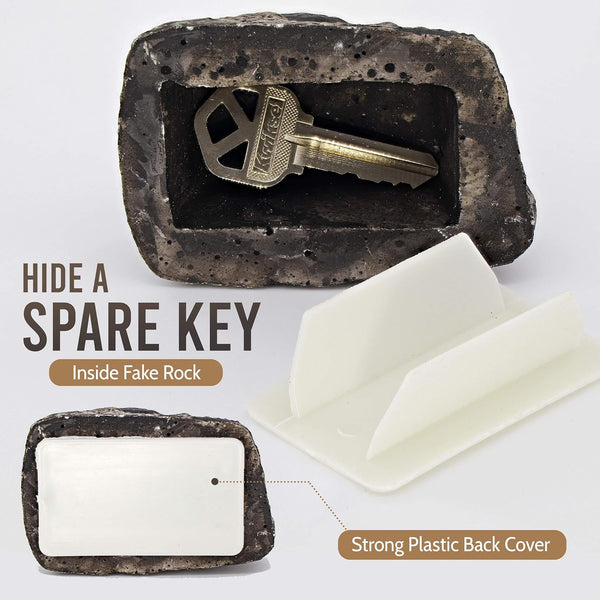 Realistic Fake Rock Key Hider  Weatherproof Outdoor Key Storage Emergencies (1 Pc)
