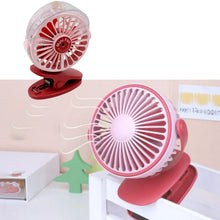 Portable Clip-on Fan, Battery Operated, With Light & Spray