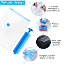Vacuum Storage Bags with Suction Pump & Shirt clips (5 Pcs Set)