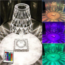 Crystal Diamond LED Table Lamp with 16 Colors  Bedroom Decor
