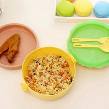 Burger Shape Lunch Box  Double Layer 1000ml Food Container with 2 Spoons for Kids