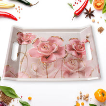 Plastic Rectangular Serving Tray Set  Printed Design Trays for Home & Kitchen