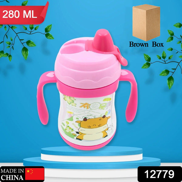 Vacuum Stainless Steel Water Bottle With Carry Handle & Straw (280 ML)