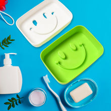 Portable Travel Soap Dish Box  Cute Cartoon Smile Face Draining Container