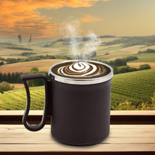 Coffee Mug with Lid & Handle  Plastic Covered Stainless Steel Mug (200 ML, Random Color)
