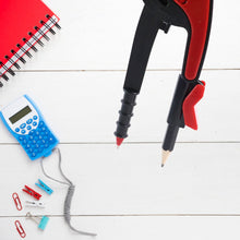 2 Pc Geometry Set  Built-in Pencil Grip & Transparent Plastic Protractor