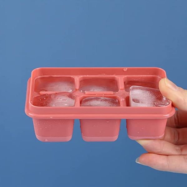 6-Cavity Silicone Ice Tray  Ideal for Kitchen & Home Use