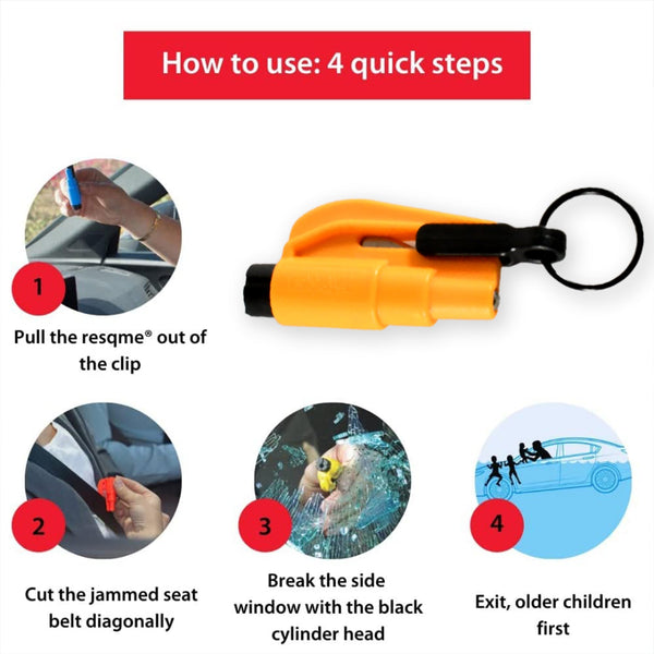 2-in-1 Emergency Safety Cutter  Keychain Tool for Glass Breaking