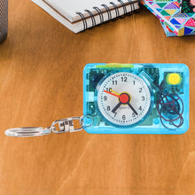 Mini Alarm Clock Keychain  1PC Portable Quartz Analog Clock Key Ring