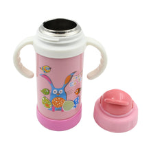 Stainless Steel Water Bottle With Handle & Straw For office / Gym / School (350 Ml)