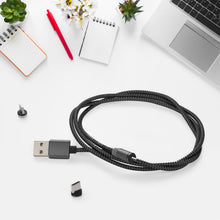 Magnetic Charging Cable 3 in 1 Metal Magnetic Micro USB Type C Lighting Cable with LED