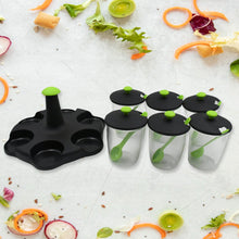 Multipurpose 6 Piece Miracle Revolving Plastic Spice Container Rack With 6 Spoon, Condiment Set