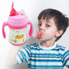 Vacuum Stainless Steel Water Bottle With Carry Handle & Straw (280 ML)