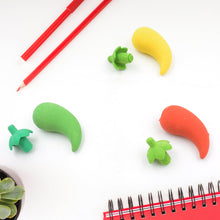 3D Fancy Colorful Chili Shape Erasers  Mini Novelty Eraser Set (3 Pc)
