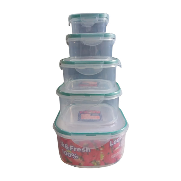 Kitchen Storage Containers Set – Fridge Organizer Lunch Boxes (5 Pcs)