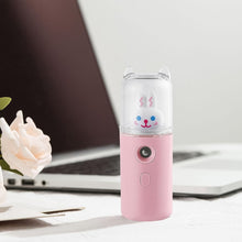 Portable Mini Facial Steamer  USB Rechargeable Nano Mist Sprayer Cute Cartoon Design
