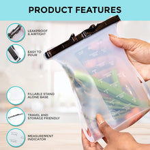 Reusable Silicone Food Storage Bag Leakproof Flat Bottom Freezer 1 Pc