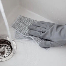 Double-Sided Microfiber Cloth & Stainless Steel Scrubber  (1 Pc, 20x20 cm)