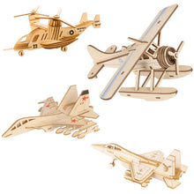 3D Wooden Aircraft Puzzle DIY Assembly Kit (Mix Design  1 Set)